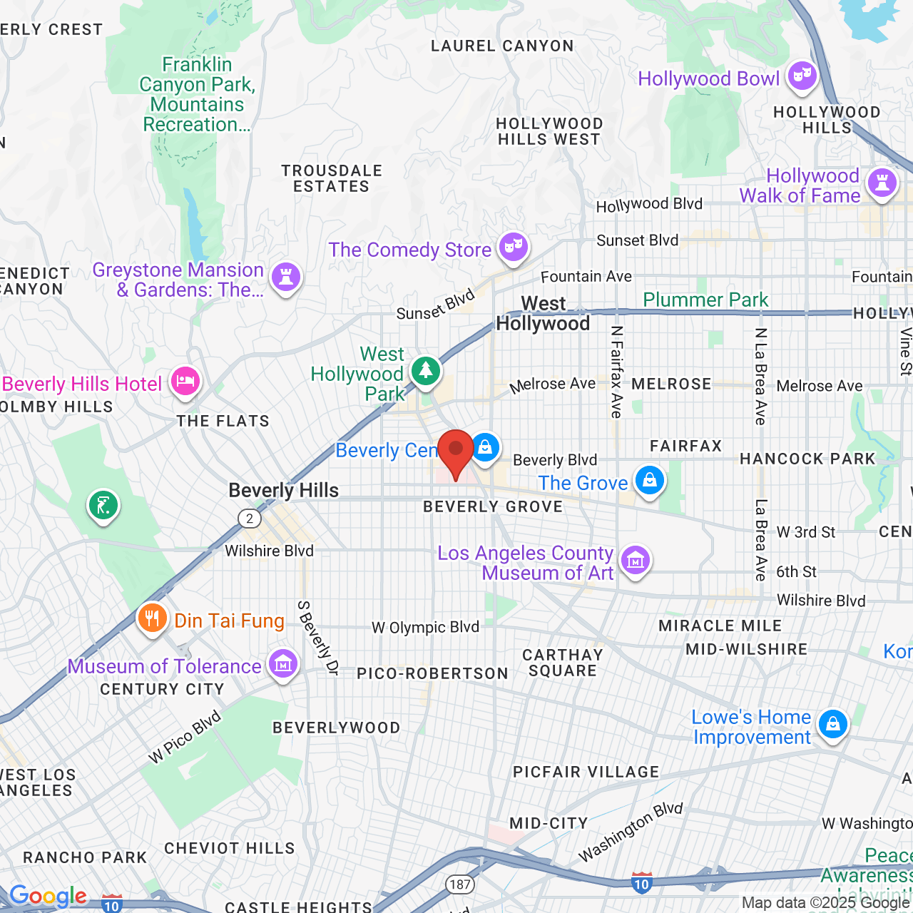 Google map image of our location in 8635 W 3rd St Los Angeles, CA